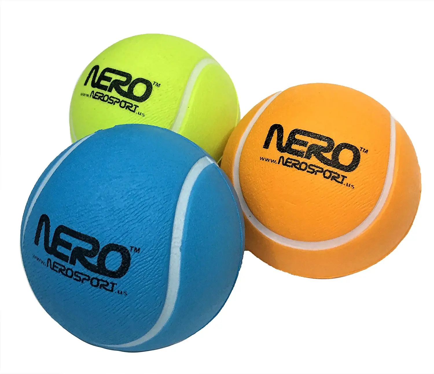 Nero NS-RS High Bounce Rubber Toy Tennis Ball 2.5 inch Great For the Streets Park Playground Back Yard Boys & Girls Love it Agility Ball Bulk Price Birthdays