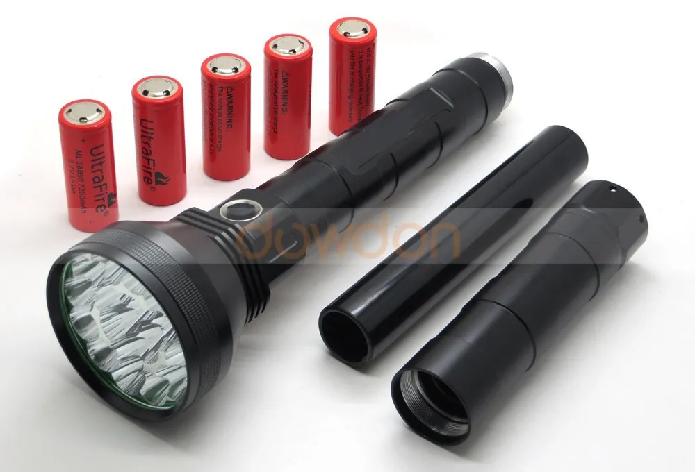 5X Tactical LED Flashlight Zoom 5 Modes Light L2 Police Torch /Battery  /Charger