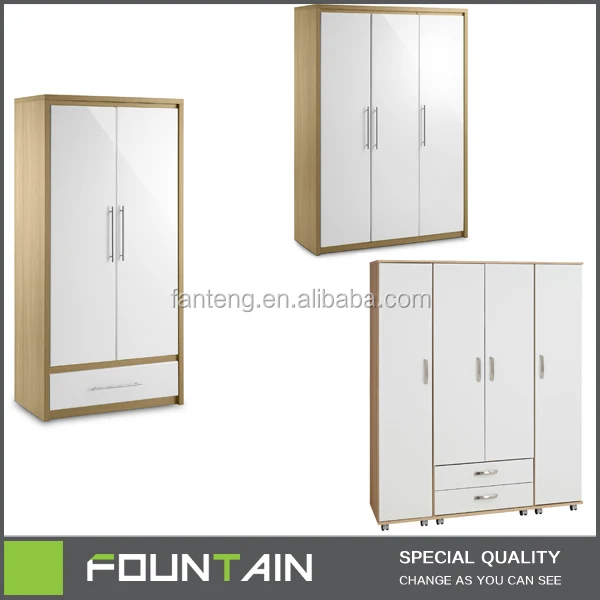 High End Hotel Storage Cabinet 4 Doors Space Saver White Wooden