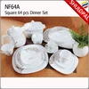 Opal glass dinner set Opal glass tableware Square 66pcs set