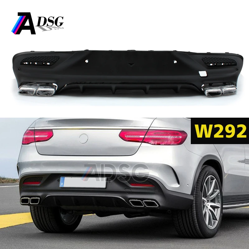 Mercedes Gle Class W292 Coupe Amg Look Abs Rear Bumper Diffuser With Exhaust Tips Buy Mercedes Gle W292 Coupe Amg Abs Diffuser With Exhaust Tips