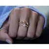 new design pear shape gemstone moonstone stack simple delicate rose gold latest gold ring designs for girls