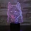 Innovative Animal Gifts Toys Wolf Pattern Design Bicolor 3D Optical Illusion Lamp Colorful Mini LED Night Light