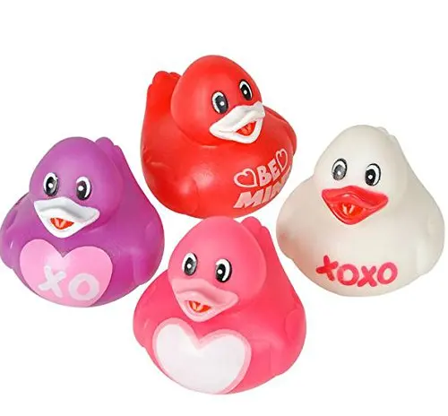 GIFTEXPRESS 2" Valentine's Rubber Duckies, Pack of 12