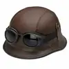 High Quality PP/ABS CE/DOT Certification Approved Protective Brown Leather German Style Motorcycle Helmets