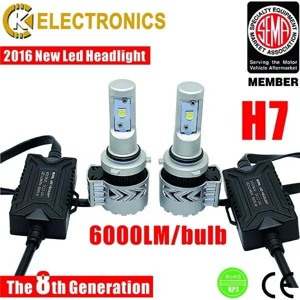 Superbright IP68 12V 24V 6000 Lumens h7 g8 led headlight with cree chip