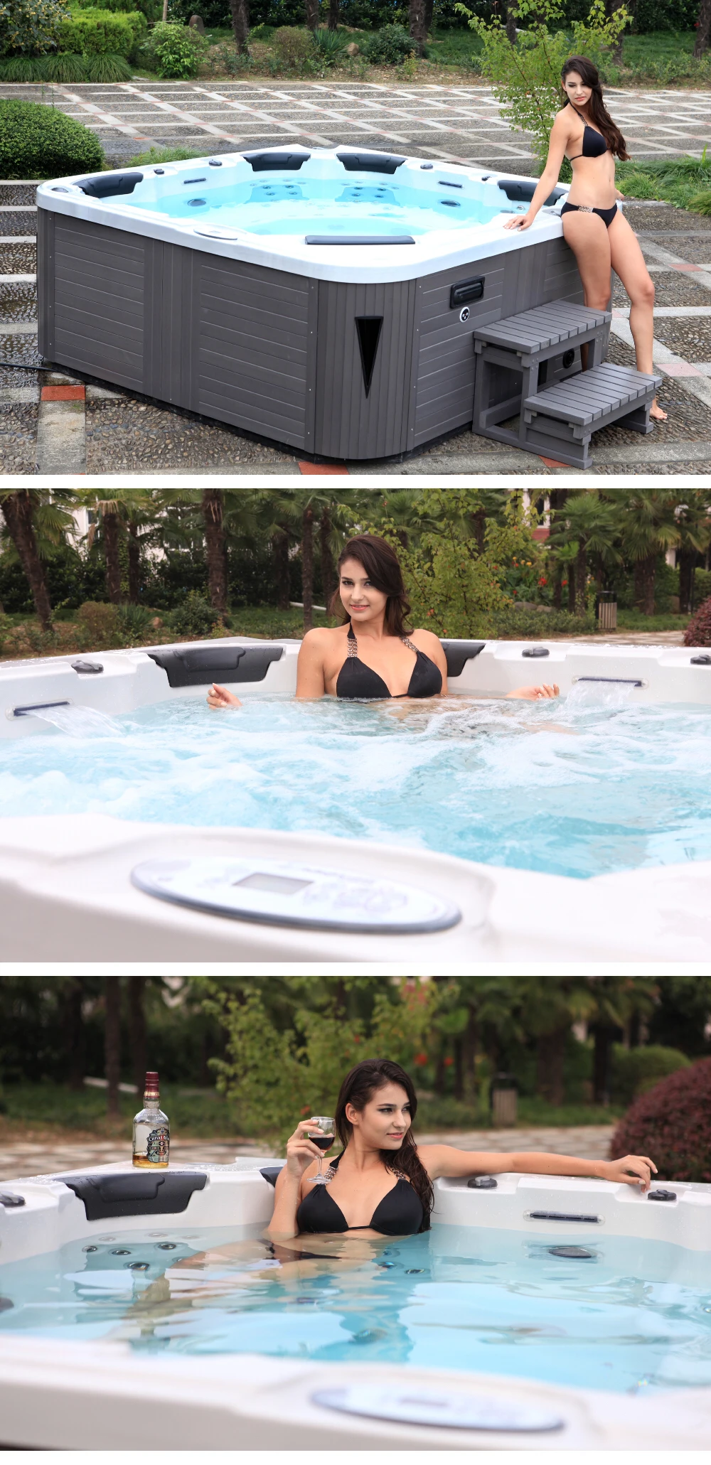 Bellagio Luxury Swim Spa Shell Freestanding Outdoor Whirlpool Hot Tub