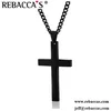 Black Color Classic Men Jesus Cross Necklace Men Women Long Link Chain Necklaces Stainless