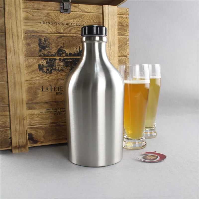 64oz/2l Screwtop Stainless Steel Beer Bottle Growler For Beer Brewing