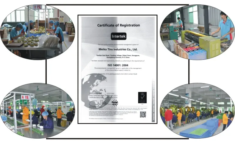 Rectangle metal tea tin box with hinged lid