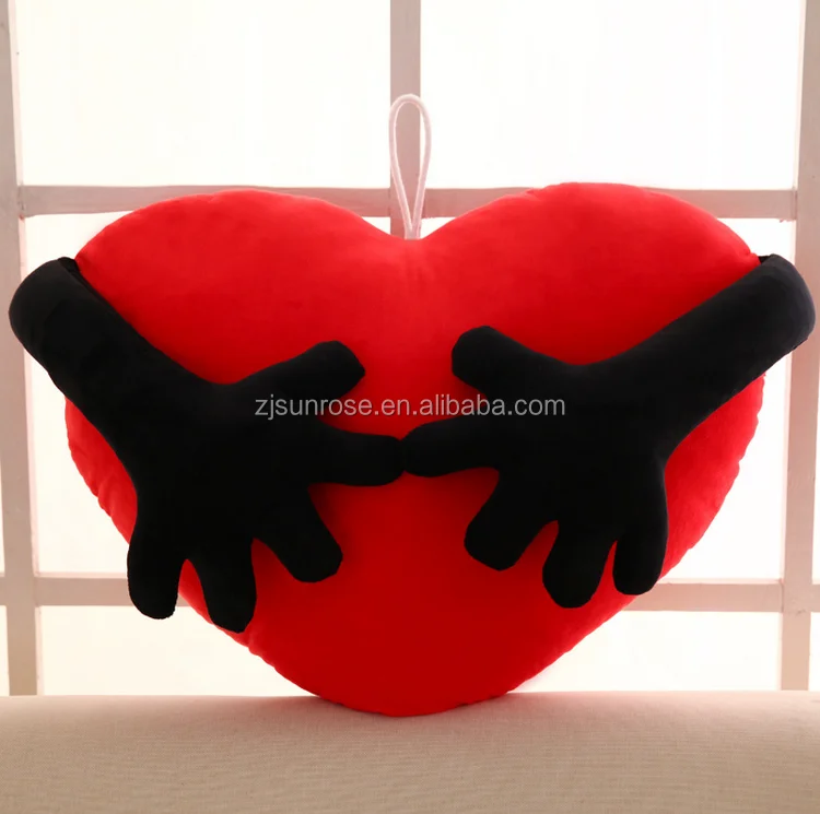 heart shaped plush pillow