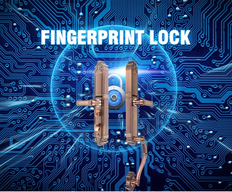 European style safe zinc alloy keyless smart door handle lock