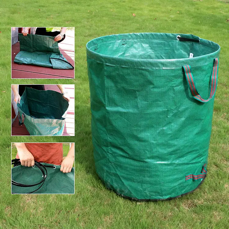 60l Garden Waterproof Pop Up Leaf Bag,Yard Collector Waste Bag Of Full