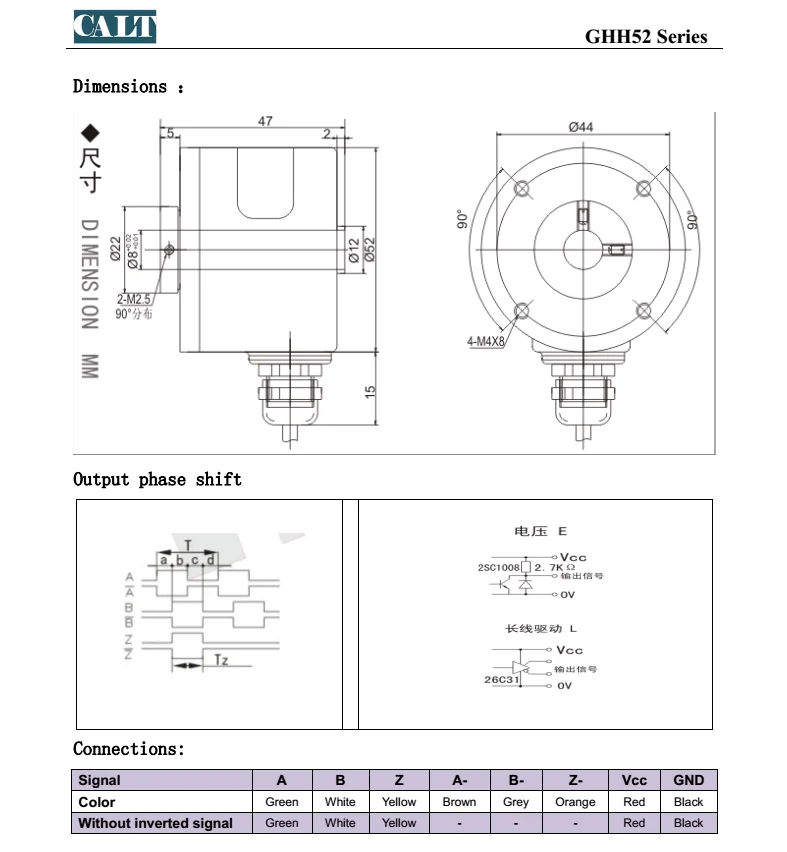 Calt 360 1024 2000 5000 Ppr Hollow Shaft Encoder Replace Kubler Optical Incremental Rotary