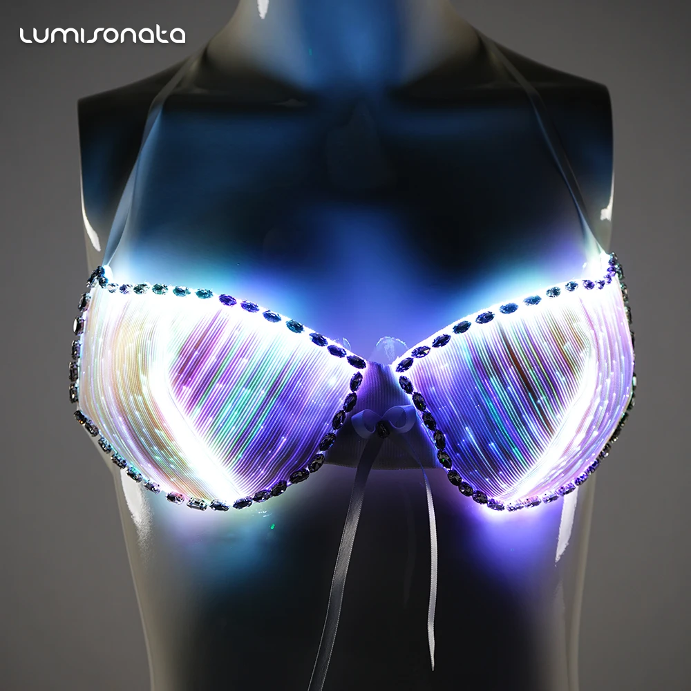 Hot Sales Sexy Underwear In Led Lights Luminous Sexy Bra Glow In The Dark Sexy Lingerie With 