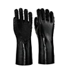 Best top quality plastic inlay over palm black pvc coated work gloves