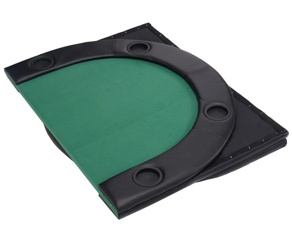 Folding Texas Hold'em Poker Table Top With Cup Holders With Carry Bag