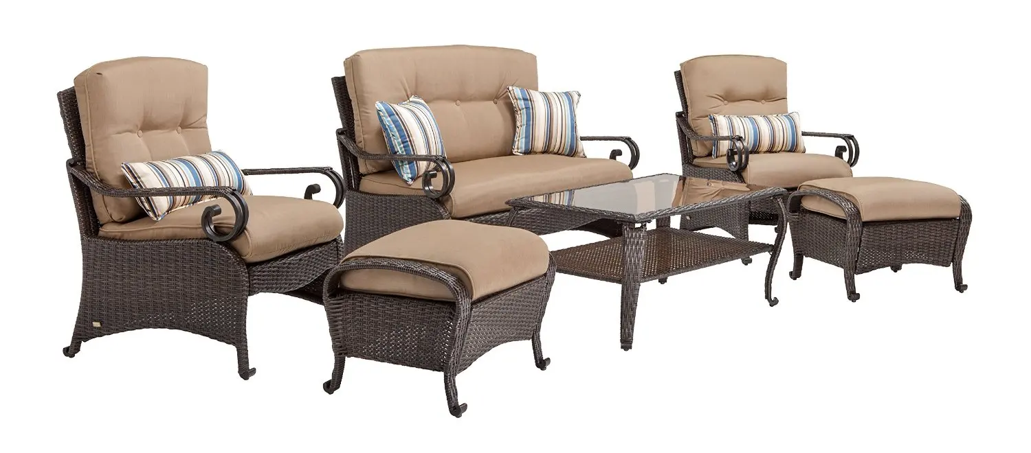 Buy La Z Boy Outdoor Lake Como 6 Piece Deep Seating Resin Wicker