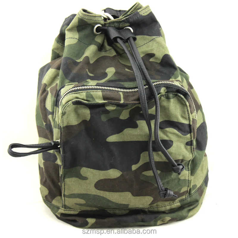 camo drawstring backpack