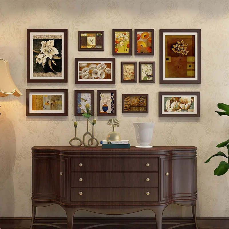 Wholesale Black Import Wall Hanging Wood Photo Picture Frame Set For