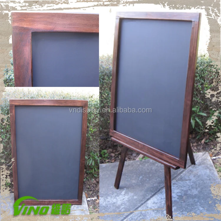 Rustic Wooden Chalkboard Display Stand Outdoor Restaurant Wooden