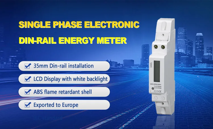 LCD numérique DIN-Rail KWh Compteur d'Énergie Électrique Mètre Monophasé 5-25A