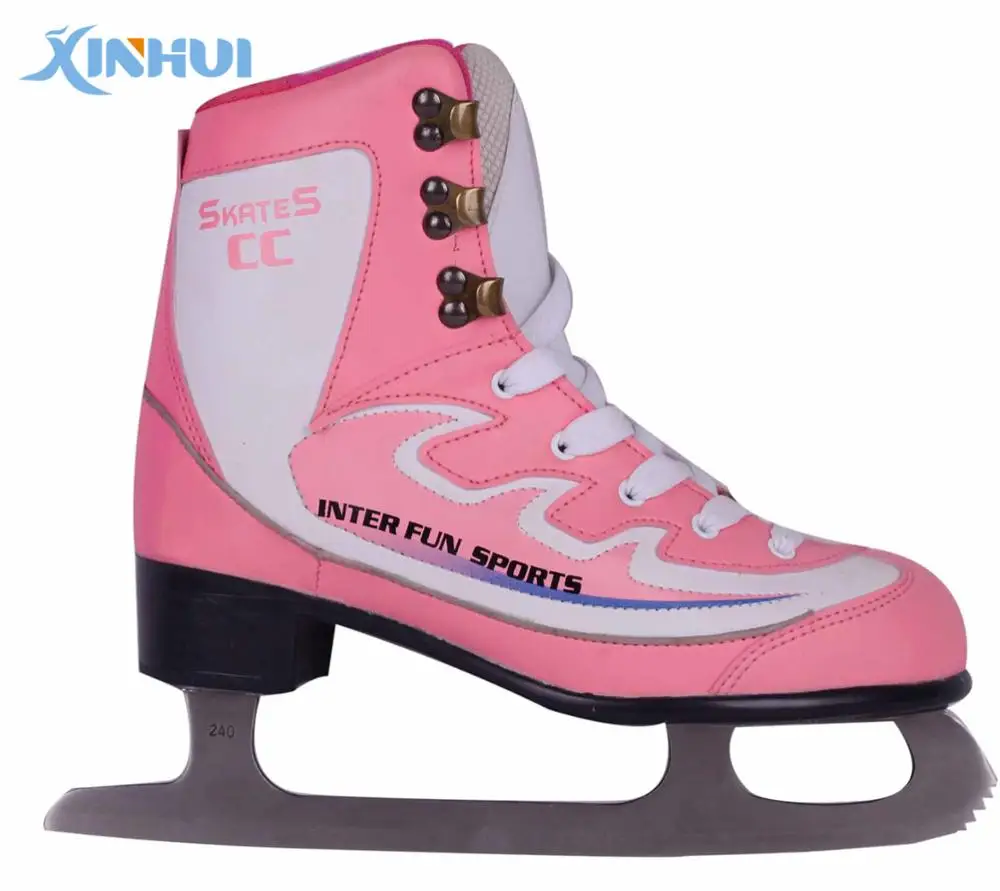 2017 Hot Selling Double Blade Fancy Ice Figure Skates Shoes For Female