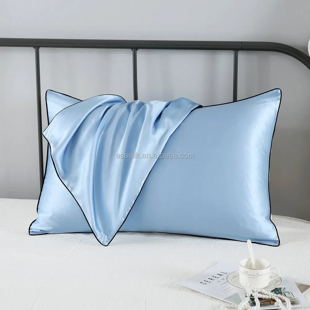 Multi Color Choose New Pattern Black Edge Single Side Satin Pure Silk Pillowcase Buy Silk