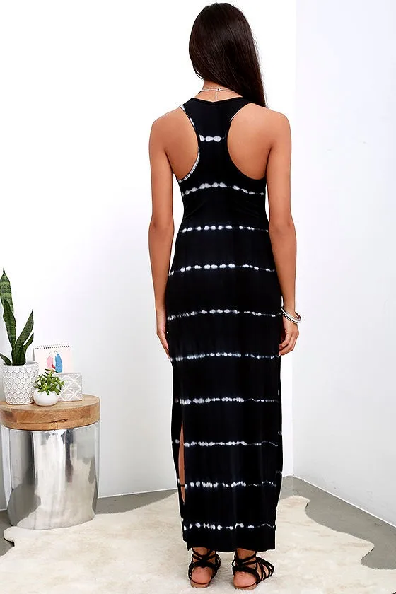 black tie maxi dress