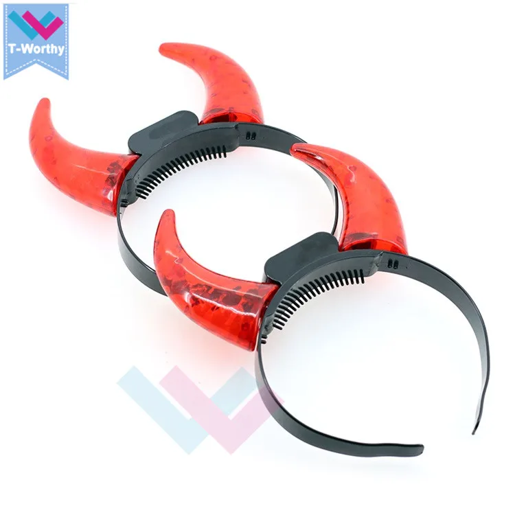 Tworthy Devil Horn Led Headband Light Customized Logo Promotion Gifts