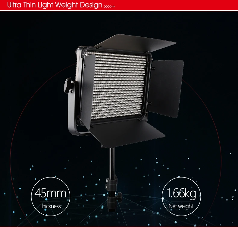 Tolifo PT-1000B 60 W pantalla Digital inalámbrico Video Studio luz LED Pro Kit de iluminación