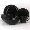 black modern unique japanese ceramic porcelain stoneware hotel restaurant tableware dinnerware table ware sets