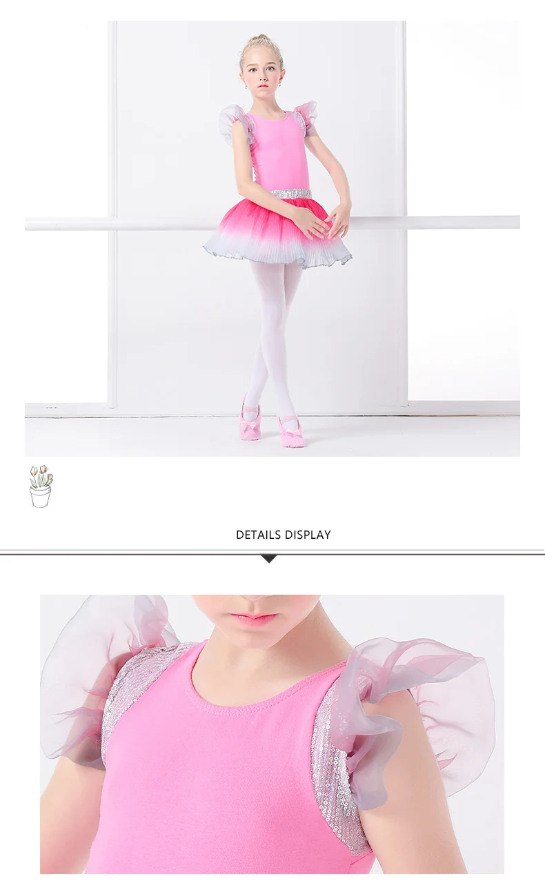 Girls Gradient Pink Leotards Dress Ballet Leotard - Buy Girls Lycra ...