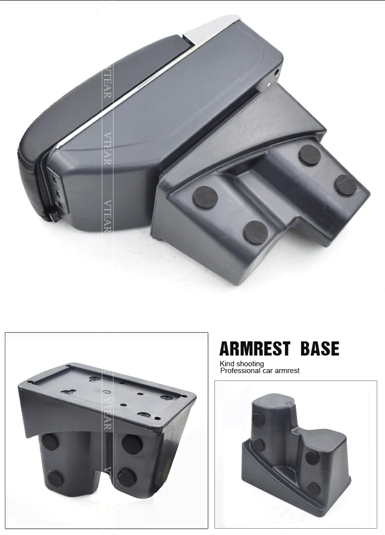 Vtear For Honda City Armrest Usb Charging Heighten Double Layer Central