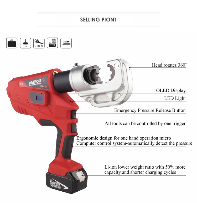 battery cable lug crimping tool