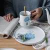 Chinese and Western culture combined with creative couple bone ceramics household western tableware