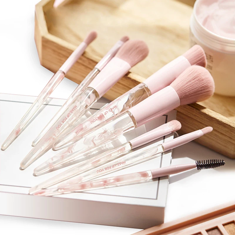 Smoky Acrylic Handle Makeup Brush Set