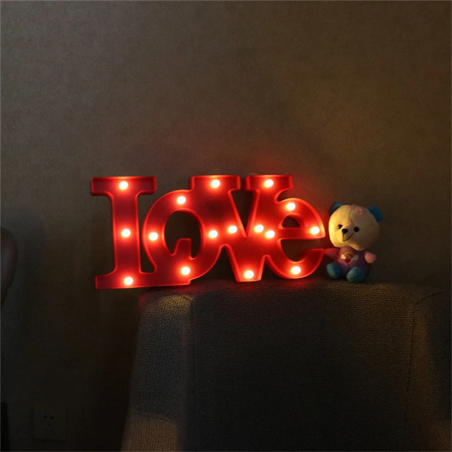 Cactus Flamingo Pineapple LED Battery Nightlight 23 kinds of 3D Marquee Desk Table Lamp Letter Lights Kids Room Decoration Lamp