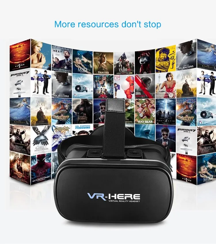 Free sample and dropshipping VR 3d Glasses blue film hot video google vr headset