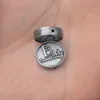 Embossed Logo Round Shape Antique Silver Metal Beads For Jewelry Bracelet