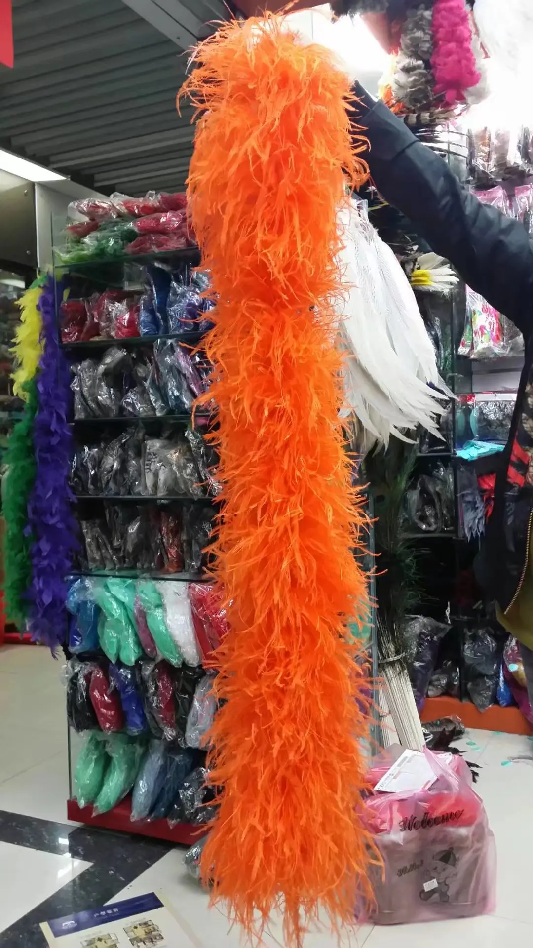 2meter Black White Ostrich Feather Boa Wholesale Colorful Natural