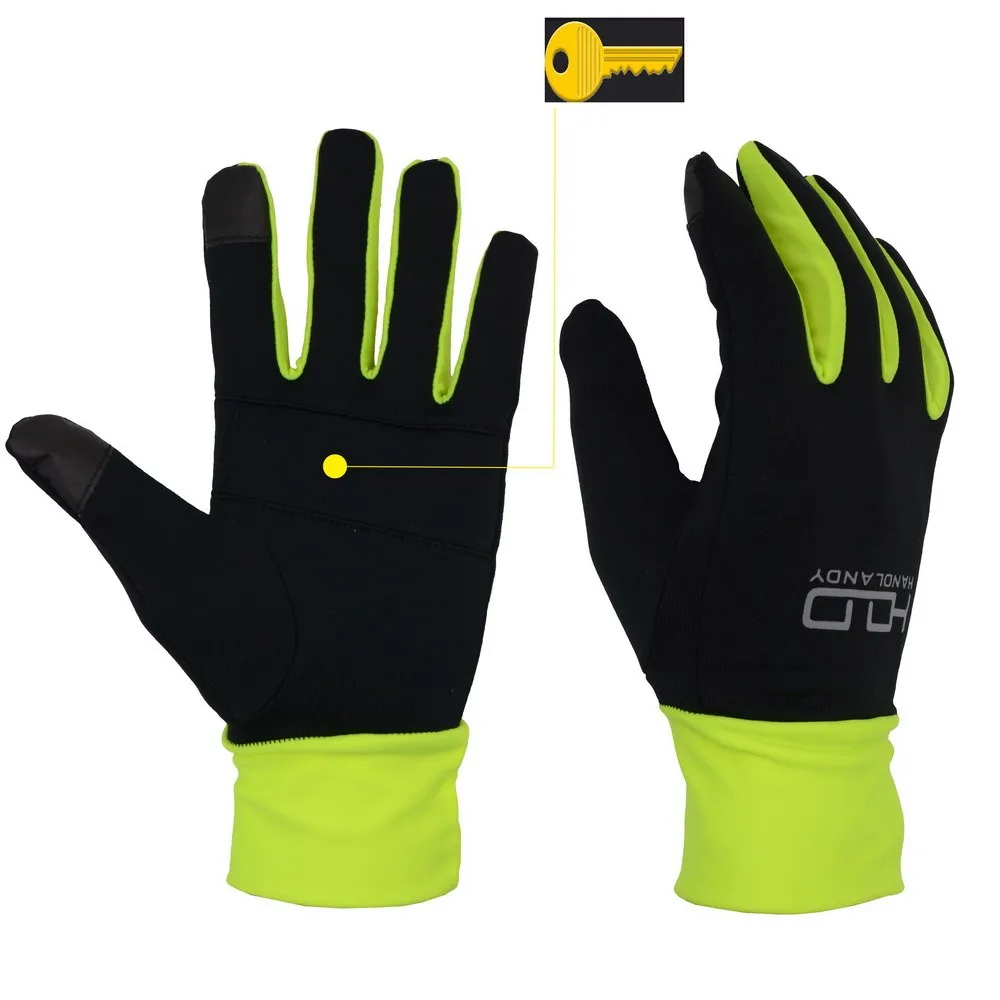 Hivis Green Mens Sport Thin Warm Custom Winter Screen Touch Running Gloves,Other Sport Gloves