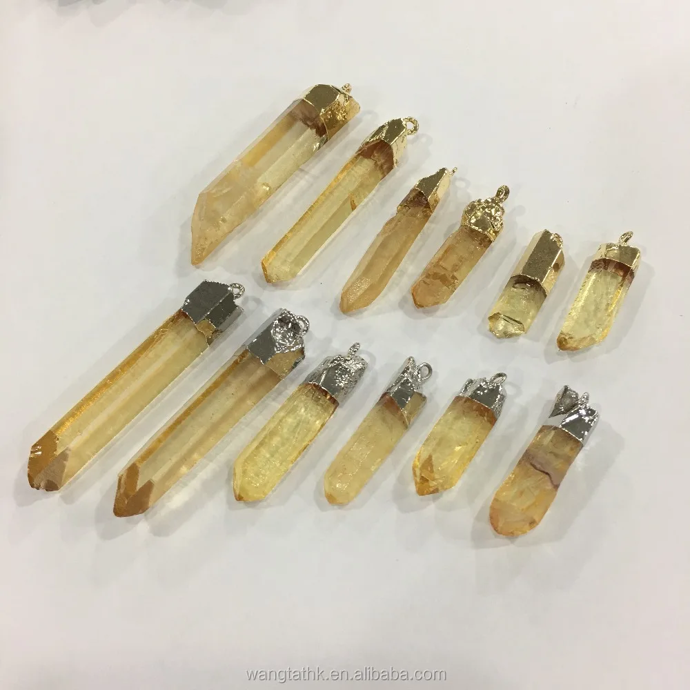 supply hexagonal prism crystal plating pendant