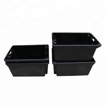 Black Plastic Storage Boxes With Lids Or Not Order Picking Container