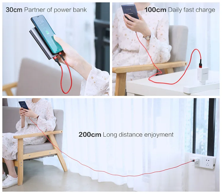 2019 FLOVEME 3A Fast Charging Type-C USB Cable for huawei P30 P20 Pro Micro 1M Nylon Type C Data Wire Cord - ANKUX.COM