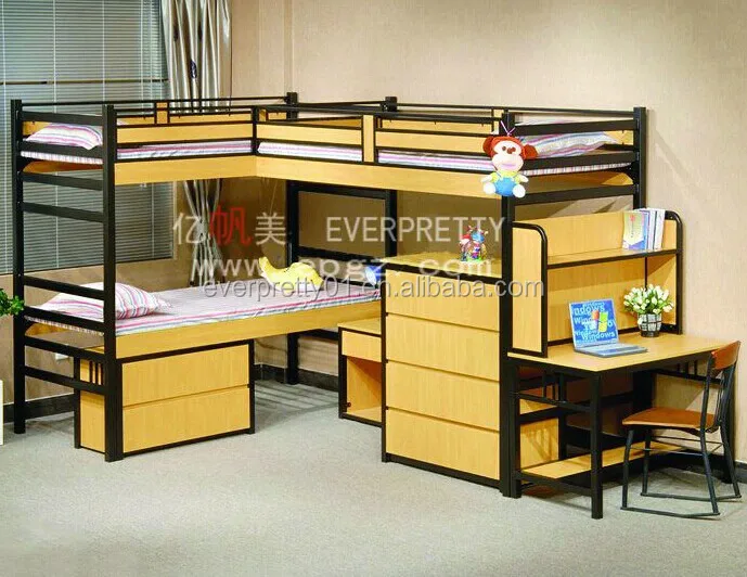 Dormitory Triple Bunk Bed Double Decker Bedroom Furniture Buy Double