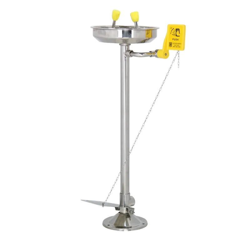 Pedestal Mount Stand Eyewash Stations; Floor Mount Eye Washer With Foot