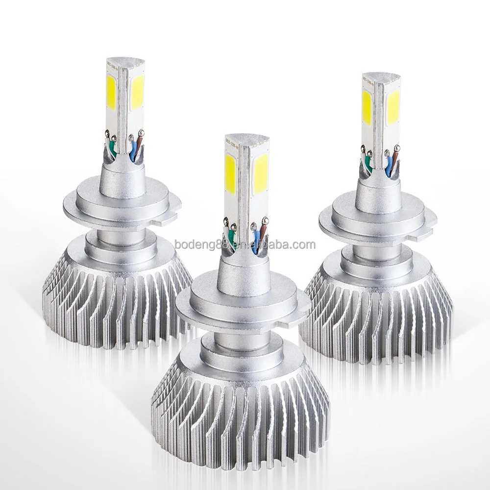 Brightest headlights on the market h7 led headlight bulb 36w led head light 3 sides