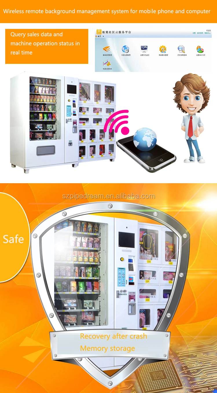 Customized Sex Products Vending Machine Vender With Big Lcd Screen 5461