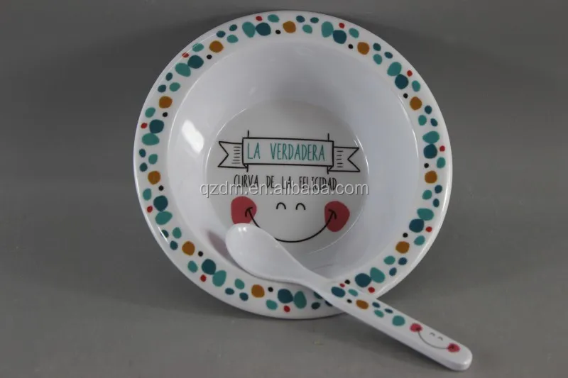 6.5 "Melamine Dinner bowl + spoon set for Kid's